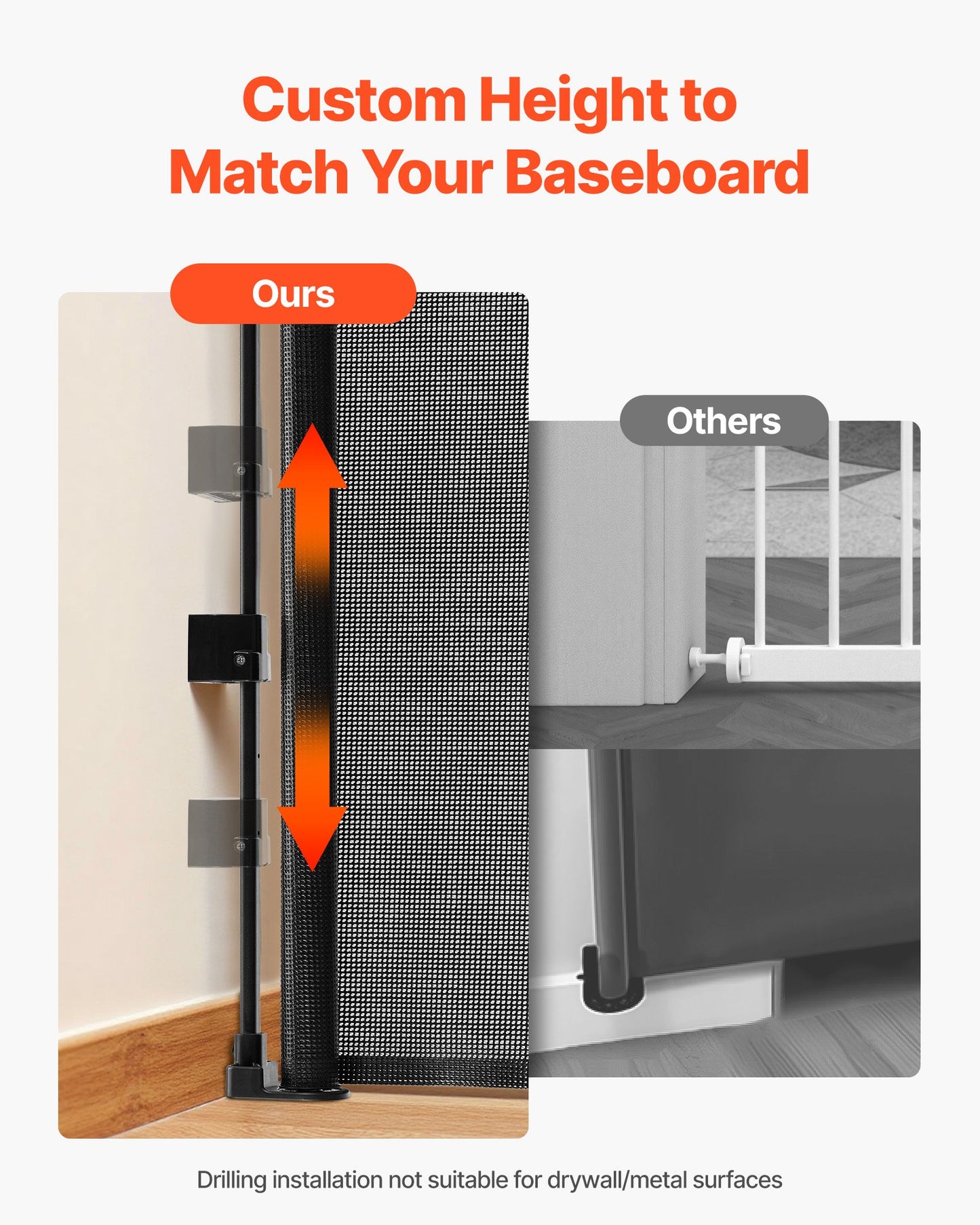 Retractable Baby Gate, Extends to 1850 mm Wide, 980 mm Tall, with Security Lock, Easy to Use, Walk Through Without Tripping, Mesh Dog Gate for Stairs, Hallways, Indoor/Outdoor, Black