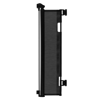 Retractable Baby Gate, Extends to 1850 mm Wide, 980 mm Tall, with Security Lock, Easy to Use, Walk Through Without Tripping, Mesh Dog Gate for Stairs, Hallways, Indoor/Outdoor, Black