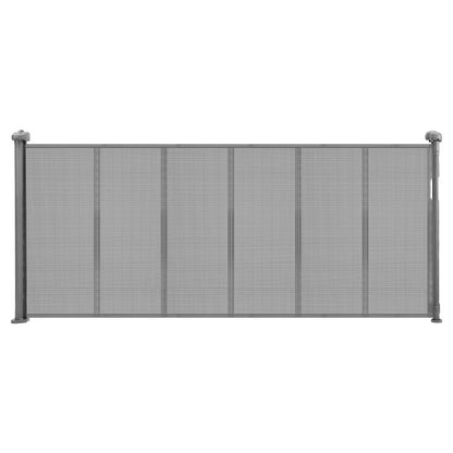Retractable Baby Gate, 870 mm Tall, Extends up to 1800 mm Wide, Retractable Gate for Kids or Pets, Mesh Material, Easy to Install for Indoor Stairs, Doorways, Hallways, Playrooms, Gray