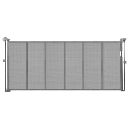 Retractable Baby Gate, 870 mm Tall, Extends up to 1800 mm Wide, Retractable Gate for Kids or Pets, Mesh Material, Easy to Install for Indoor Stairs, Doorways, Hallways, Playrooms, Gray
