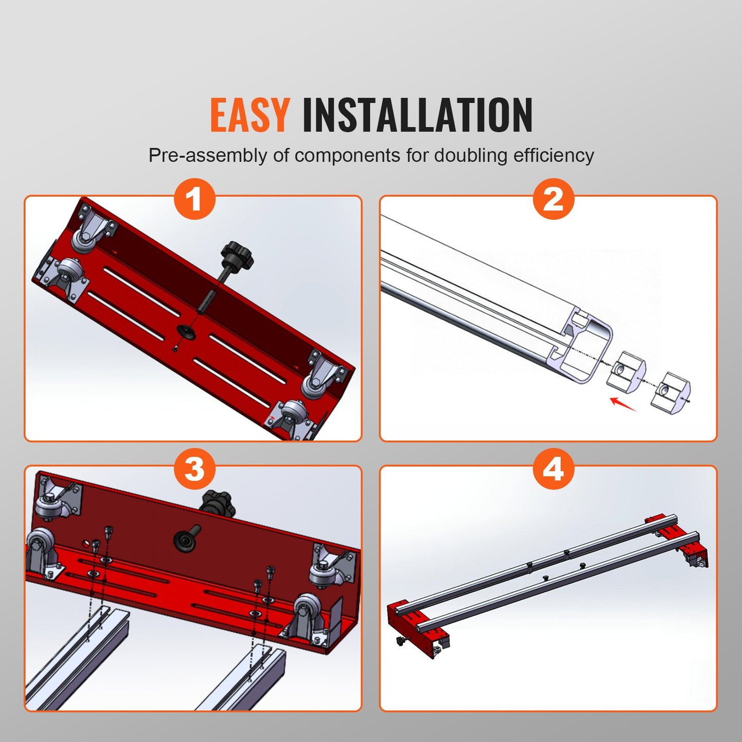 Router Sled, 152 cm(60 inches), Portable and Easy to Adjust Slab Flattening Jig, DIY Woodworking Router Sled for Flattening Slabs, Slab Guide Jig Trimming Planing Machine for Wood Flattening, Home DIY