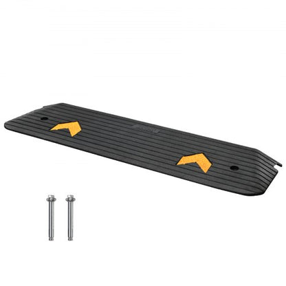 Upgraded Rubber Threshold Ramp, 1" Rise Wheelchair Ramp Doorway, Natural Curb Ramp Rated 33069 lbs Load Capacity, Non-Slip Textured Surface Rubber Curb Ramp for Wheelchair and Scooter
