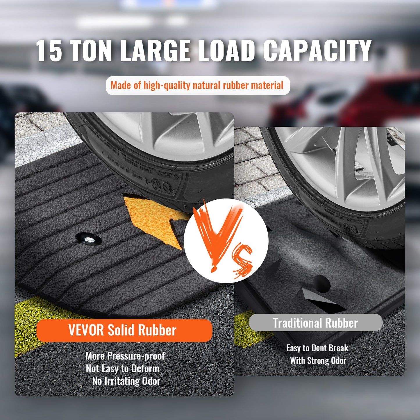 Upgraded Rubber Threshold Ramp, 1" Rise Wheelchair Ramp Doorway, Natural Curb Ramp Rated 33069 lbs Load Capacity, Non-Slip Textured Surface Rubber Curb Ramp for Wheelchair and Scooter