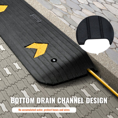 Upgraded Rubber Threshold Ramp, 1" Rise Wheelchair Ramp Doorway, Natural Curb Ramp Rated 33069 lbs Load Capacity, Non-Slip Textured Surface Rubber Curb Ramp for Wheelchair and Scooter