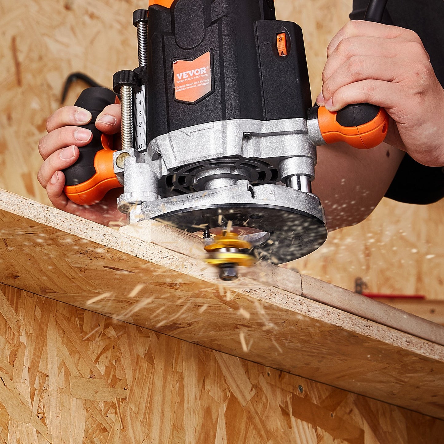 Router Bits Set, 3 Pieces, Carbide Router Bit Kit with 6.35 mm(1/4 Inch) Shank, Wood Carrying Case, Woodworking Tools for Professional and Beginners Carpenter, for Wood MDF Particle Board Plywood