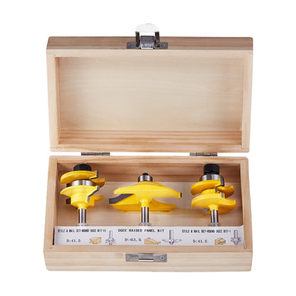 Router Bits Set, 3 Pieces, Carbide Router Bit Kit with 6.35 mm(1/4 Inch) Shank, Wood Carrying Case, Woodworking Tools for Professional and Beginners Carpenter, for Wood MDF Particle Board Plywood