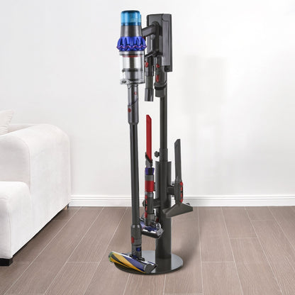Vacuum Stand, Compatible With Dyson V7 V8 V10 V11 V12 V15 SV10 SV12 SV14 SV18 SV21 Upright Vacuum Cleaners & Accessories, Stable Vacuum Stand Holder with 3 Clips and Adjustable Height