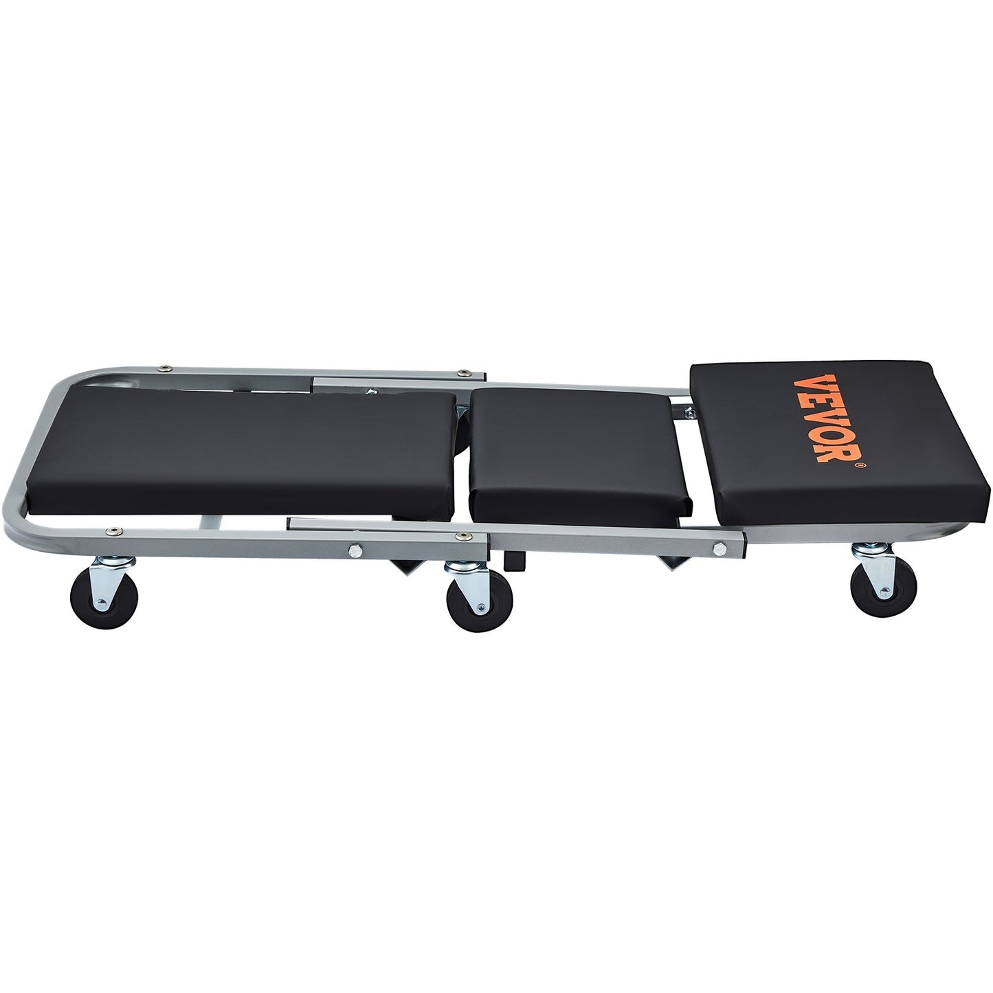 Z-Creeper Seat, 2 in 1 Rolling Folding Car Creeper/Stool, 300 lbs Capacity Mechanic Creeper, Low Profile Creeper with 6 pcs Wheels for Garage, Shop, Auto Repair, Lay Down or Sit, Black