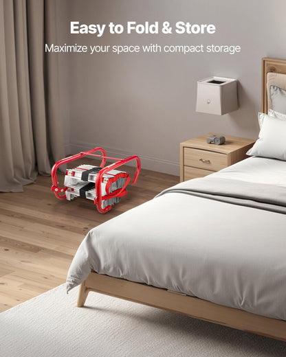 Fire Escape Ladder, 5-6 Story 15.24m Retractable Emergency Fire Ladder, Lightweight Aluminum Alloy Safety Escape Ladders with Sturdy Polyester Strap, Anti-Slip & Wide Rungs, 453KG Max Loading