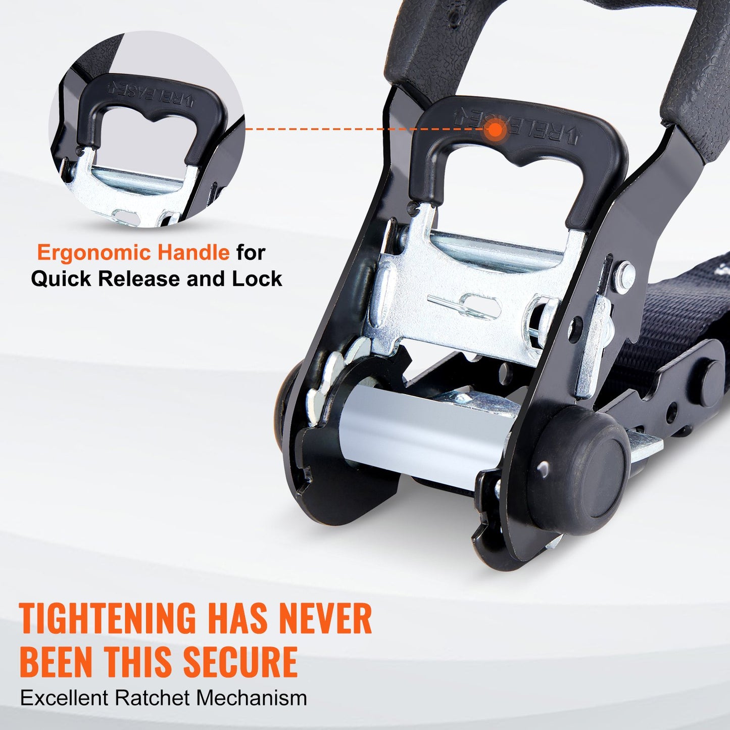 Ratchet Tie Down Straps (4PK), 5208 lb Max Break Strength, Includes 4 Premium 1.6" x 8' Rachet Tie Downs with Padded Handles, for Moving Securing Cargo, Appliances, Lawn Equipment, Motorcycle