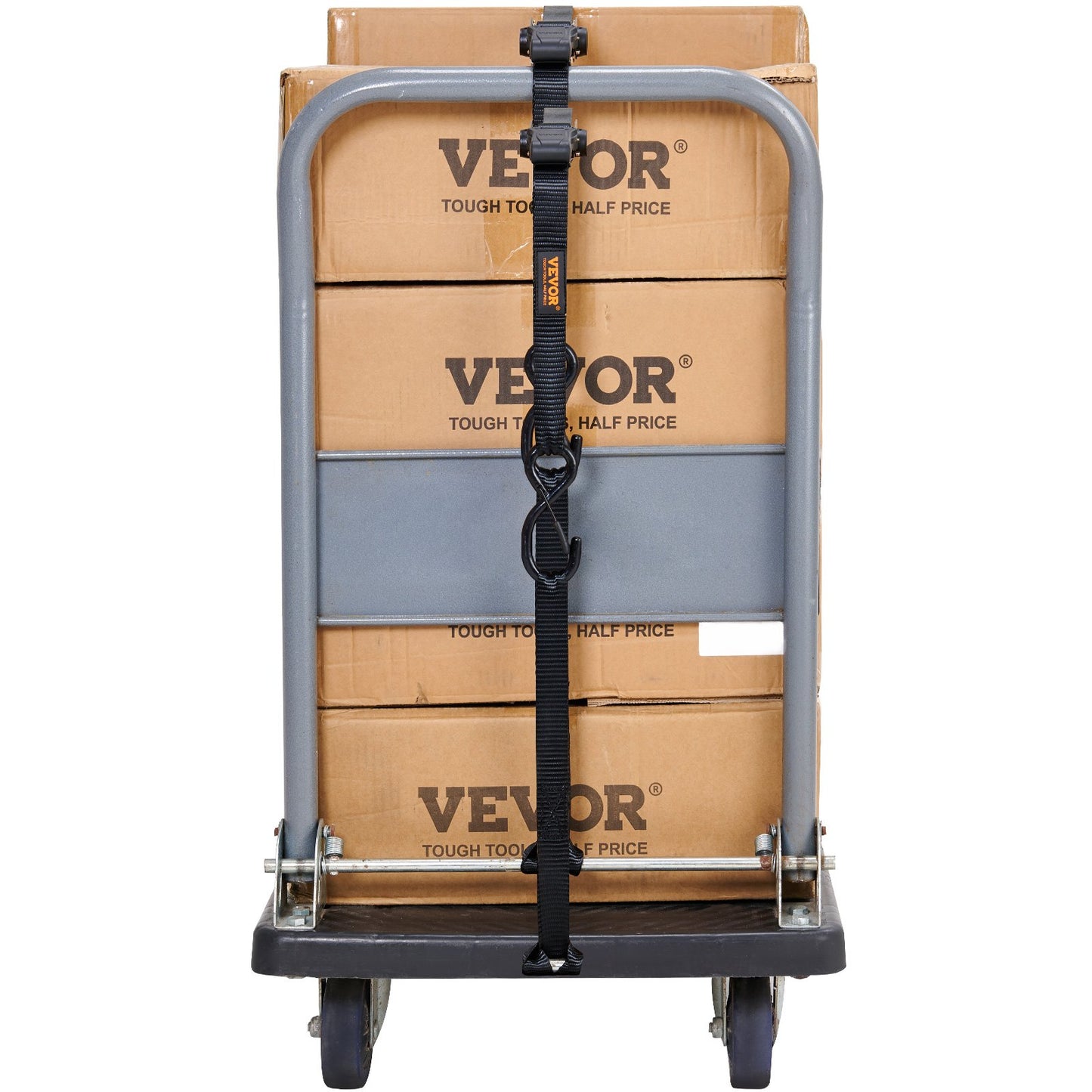 Ratchet Tie Down Straps (4PK), 2200 lb Max Break Strength, Includes 4 Premium 1" x 15' Rachet Tie Downs with Padded Handles, for Moving Securing Cargo, Appliances, Lawn Equipment, Motorcycle