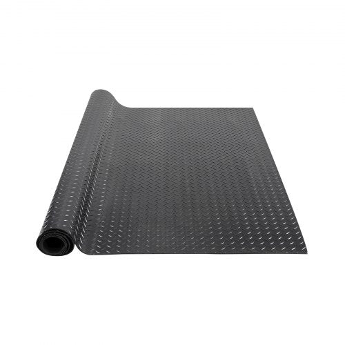 Diamond-Plate Rubber Flooring Roll, 3 mm x 4 ft x 10 ft Garage Floor Mat, SBR Rubber Garage Flooring Roll, Easy to Clean, Diamond Plate Rubber Mat for Under Cars, Garage Industry Gym, Black
