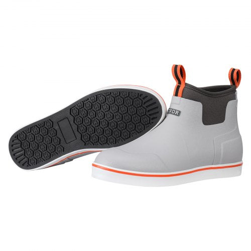 Men's Deck Boots, Waterproof Fishing Rain Boots, Anti-Slip Ankle Rubber Outdoor Work Shoes, Gardening Insulated Mud Boots Footwear, Lightweight & Durable, for Manufacturing, Farming, Size 11 US