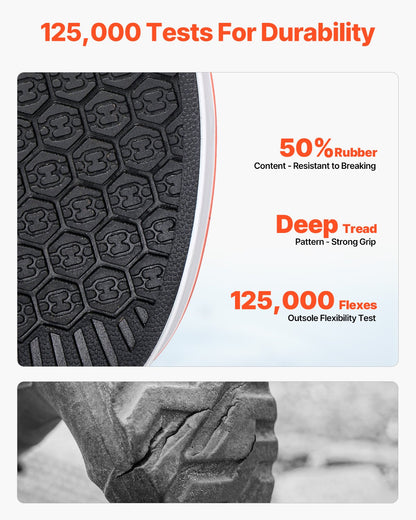 Men's Deck Boots, Waterproof Fishing Rain Boots, Anti-Slip Ankle Rubber Outdoor Work Shoes, Gardening Insulated Mud Boots Footwear, Lightweight & Durable, for Manufacturing, Farming, Size 11 US