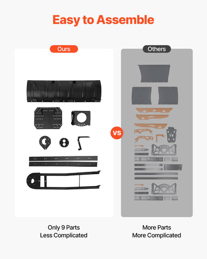 Snow Plow Kit, 1524 mm Universal Snow Plow Attachment, Height & Left-Right Adjustable, Quick To Detach, Steel ATV Scrape Blade, 3 Mount Options, Efficient Snows Clearing, for Most ATVs & UTVs
