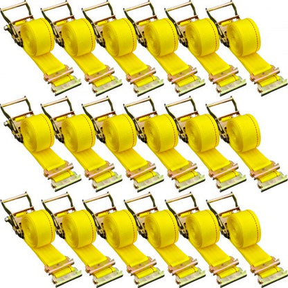 E-Track Ratschengurt, 18er-Pack, 2" x 15' E-Track Gurte, 4400 lbs Bruchlast, mit Polyestergewebe, Federbeschlägen und Ratschen, robuste Zurrgurte für Motorräder, Reifen und Anhängerladungen