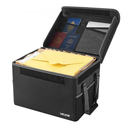 Fireproof Document Box, 1000 ℃ Heat Insulated Fireproof & Waterproof Box, Space-Saving and Foldable Design, Portable Home Office Travel File Organizer, for Passports, Important Documents, Files