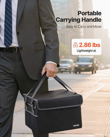 Fireproof Document Box, 1000 ℃ Heat Insulated Fireproof & Waterproof Box, Space-Saving and Foldable Design, Portable Home Office Travel File Organizer, for Passports, Important Documents, Files