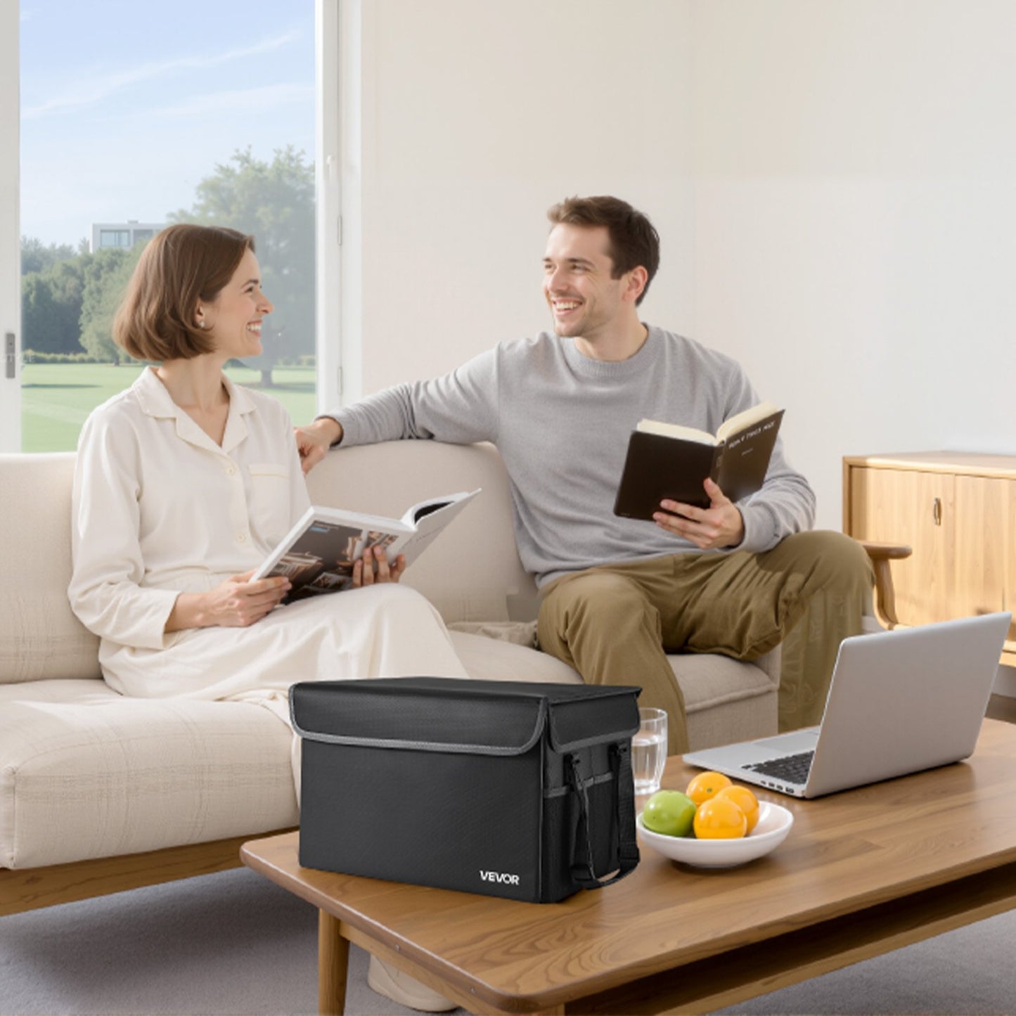 Fireproof Document Box, 1000 ℃ Heat Insulated Fireproof & Waterproof Box, Space-Saving and Foldable Design, Portable Home Office Travel File Organizer, for Passports, Important Documents, Files