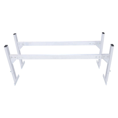 Van Roof Ladder Rack, 2 Bars Aluminum Alloy Roof Ladder Racks, 181 kg Capacity Rain-Gutter Van Roof Rack, Adjustable Length 1300-2060 mm, Van Ladder Rack for Van, Cargo, Trailer