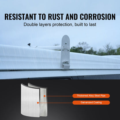 Van Roof Ladder Rack, 3 Bars Alloy Steel Roof Racks, 340 kg Capacity Rain-Gutter Roof Rack, Adjustable Length 40.2" to 74.8", Van Ladder Rack Compatible with Chevrolet Express, GMC Savana, etc