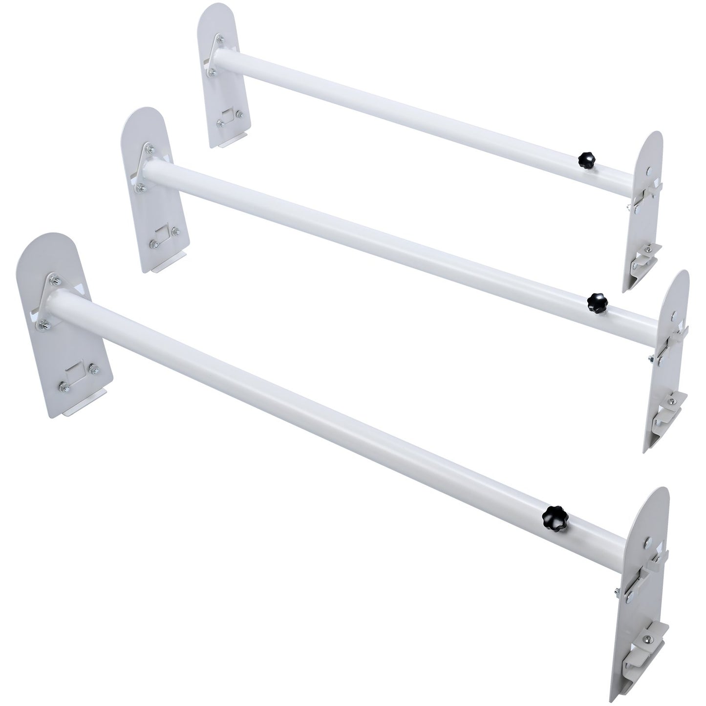 Van Roof Ladder Rack, 3 Bars Alloy Steel Roof Racks, 340 kg Capacity Rain-Gutter Roof Rack, Adjustable Length 40.2" to 74.8", Van Ladder Rack Compatible with Chevrolet Express, GMC Savana, etc