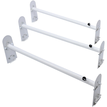 Van Roof Ladder Rack, 3 Bars Alloy Steel Roof Racks, 340 kg Capacity Rain-Gutter Roof Rack, Adjustable Length 40.2" to 74.8", Van Ladder Rack Compatible with Chevrolet Express, GMC Savana, etc