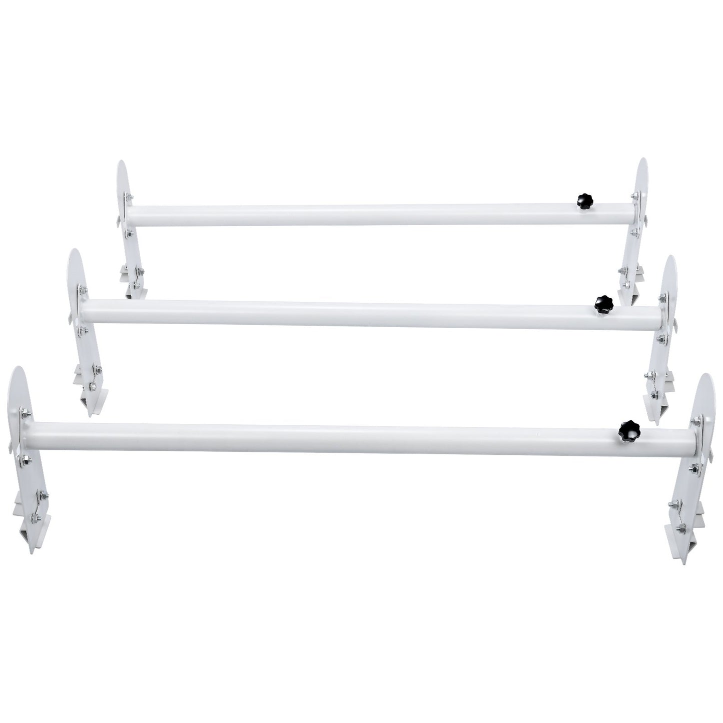 Van Roof Ladder Rack, 3 Bars Alloy Steel Roof Racks, 340 kg Capacity Rain-Gutter Roof Rack, Adjustable Length 40.2" to 74.8", Van Ladder Rack Compatible with Chevrolet Express, GMC Savana, etc