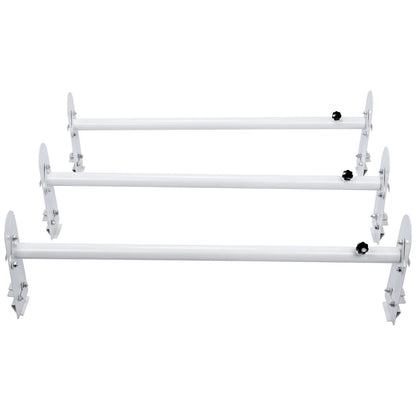 Van Roof Ladder Rack, 3 Bars Alloy Steel Roof Racks, 340 kg Capacity Rain-Gutter Roof Rack, Adjustable Length 40.2" to 74.8", Van Ladder Rack Compatible with Chevrolet Express, GMC Savana, etc