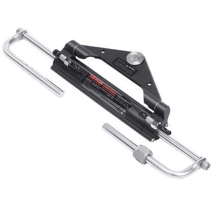 Hydraulisches Außenbord-Lenksystem, 150 PS, Marineboot-Hydrauliklenksystem, mit Steuerpumpe, Zweiwege-Sperrzylinder und 26 Fuß Hydraulik-Lenkschlauch, für einmotorige Boote mit Einzelsteuerstand