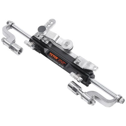 Hydraulisches Außenbord-Lenkset, 300 PS, Marine-Boots-Hydrauliklenksystem, mit Steuerpumpe, Zweiwege-Sperrzylinder und 792,5 cm Hydraulik-Lenkschlauch, für einmotorige Boote mit Einzelsteuerstand