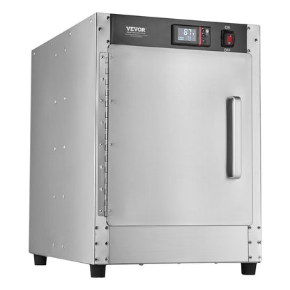 Hot Box Food Warmer, 4-Tier Concession Warmer with Water Tray, 4 Pans, Single-door and Adjustable Shelves, Stainless Steel Food Warmer Cabinet, Ideal for Storing Pizza, Chicken, Restaurant