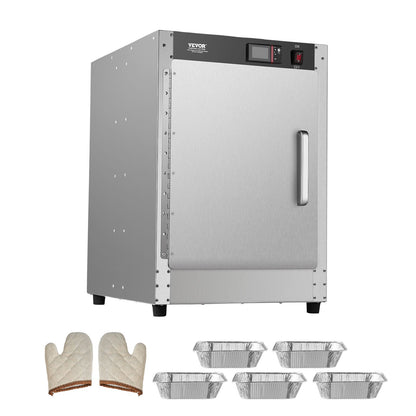 Hot Box Food Warmer, 5-Tier Concession Warmer with Water Tray, 5 Pans, Single-door and Adjustable Shelves, Stainless Steel Food Warmer Cabinet, Ideal for Storing Pizza, Chicken, Restaurant