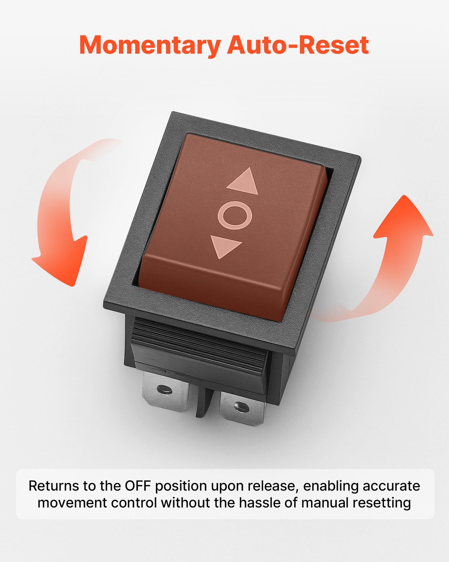 Rocker Switch, 6 Pin Momentary DPDT Rocker Switch, 3-Position (ON)-Off-(ON) Polarity Reversing Switch AC 250V/16A 125V/ 20A for Auto Car Boat Household Appliances