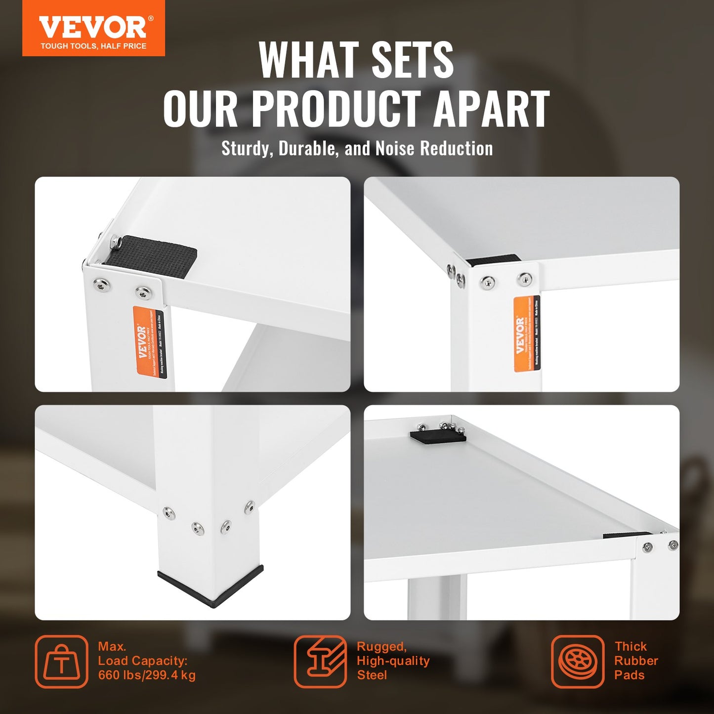 Laundry Pedestal with Storage Shelf, 711Lx711Wx406H mm, Washer And Dryer Base Stand Platform Universal Fit 299kg Capacity, Heavy Duty Steel Multi-Functional Base for Washing Machine