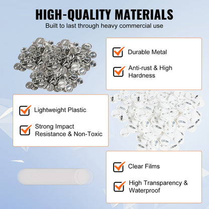 500 Sets mit 25 mm (1 Zoll) großen Anstecknadeln, DIY-Rundbutton-Teilen, Set beinhaltet Metallkappe, Kunststoff-/Metallknopf, Klarsichtfolie und Blankopapier für Geschenke, Maschine nicht enthalten