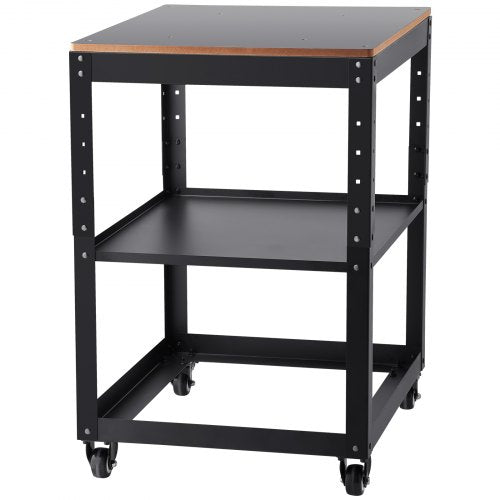 Planer Stand, 100 lbs/ 45 kg heavy loads, Three-Gear Height Adjustable thickness planer table,with 4 Stable Casters & Storage Space, for most planers, saws, bench-top machines, power tools