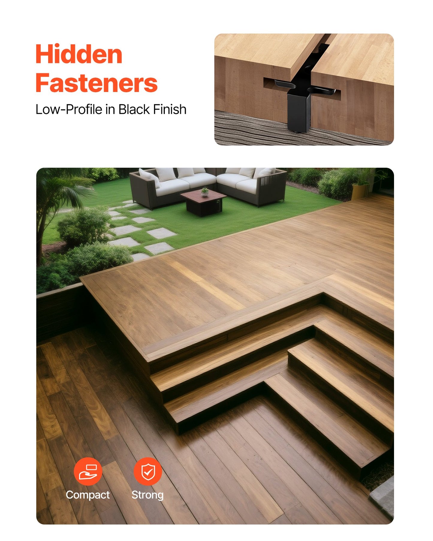 90PCS Hidden Deck Fasteners for Composite Decking Board, Universal Composite T Clips & Plastic Hidden Fasteners with Metal Screws,Polypropylene PP Clips Works with 6.5 mm Gaps, Black