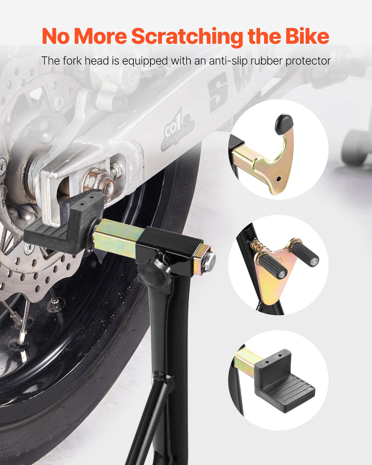 Motorcycle Stand Lift, 1100lbs Capacity Front Rear Combo Stand Lift, Front Wheel Dual-Fork Stand, Rear U+L Fork Swingarm Spool Stand, for Most Yamaha Honda Kawasaki Suzuki Motorcycles, Black