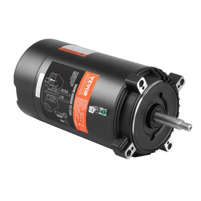 0.75 HP Pool Pump Motor, 56J Frame, 115V(8 Amps)/230V(4 Amps) 3450 RPM, 60Hz, 1.5 Service Factor, 80μF/250V Capacitor, CCW Rotation Round Flange Replacement Motor