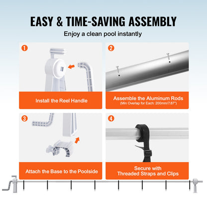 Poolabdeckungsaufroller, Aluminium-Solarabdeckungsaufroller 20 Fuß, Aufrollset für Aufstellpools, passend für Schwimmbecken mit einer Breite von 3-20 Fuß