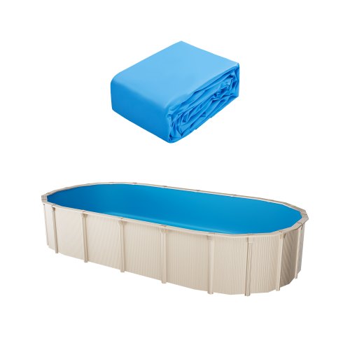 Oval Pool Liner, 16.4 x 9.8 ft Pool Liner, Uinbead Style, Durable Vinyl Pool Liner, Standard Gauge, 47in Wall Height, Pool Liner Replacement for Steel Sided Above-Ground Swimming Pools