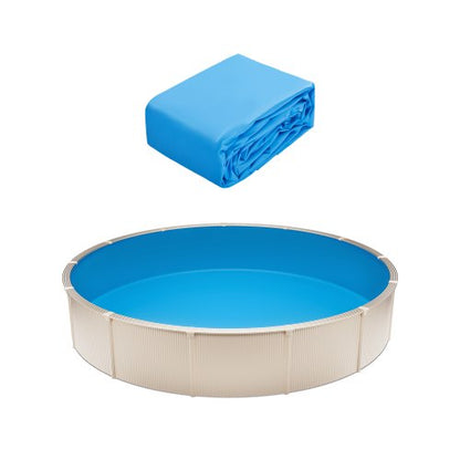 Pool Liner, 15ft Round Pool Liner, Uinbead Style, Durable Vinyl Pool Liner, Standard Gauge, 47in Wall Height, Pool Liner Replacement for Steel Sided Above-Ground Swimming Pools, Solid Color