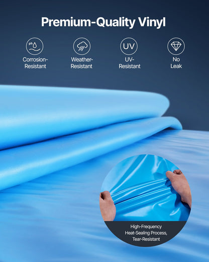 Pool Liner, 18ft Round Swimming Pool Liner, Standard Gauge, Long Lasting Vinyl Pool Liner, Overlap Style, Liner Replacement for 52in Wall Height Above Ground Swimming Pool, Solid Color