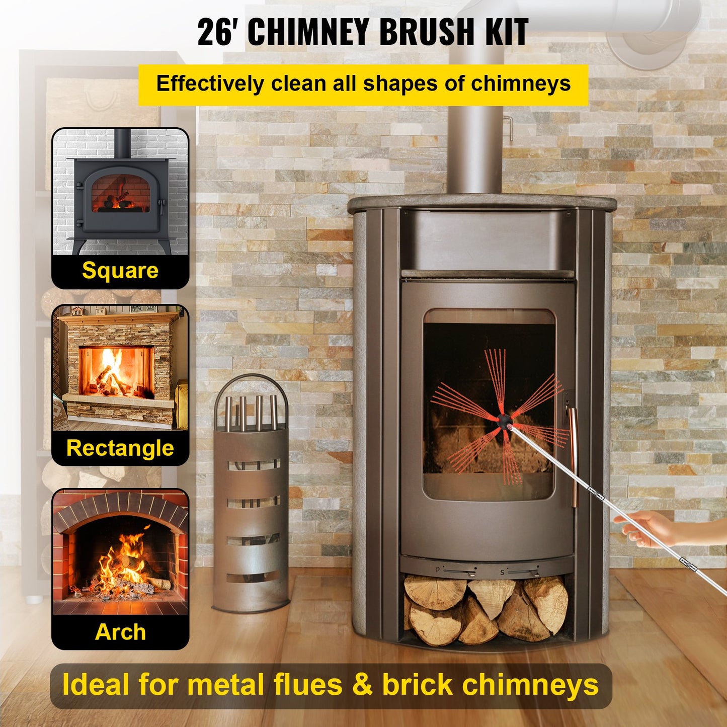 Chimney Sweep Kit Chimney Cleaning Kit 792.5 cm Sooteater Chimney Cleaning Kit
