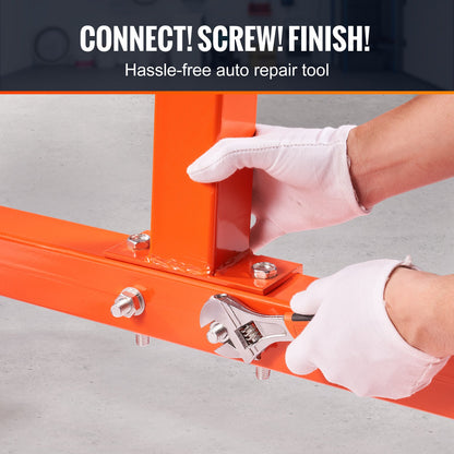 Engine Stand, 1300 LBS Rotating Engine Stand with 360 Degree Adjustable Head, Steel Engine Block Stand with Tray, 4-Caster, 4 Adjustable Arms, for Vehicle Maintenance