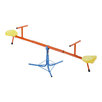 Kids Seesaw, 45.4 kg Load Capacity per Seat, Sit and Spin Teeter Totter with 3-prong Support Legs, Kids Outdoor Playground Equipment, Swiveling 360 Degrees Rotating for Children Aged 3+