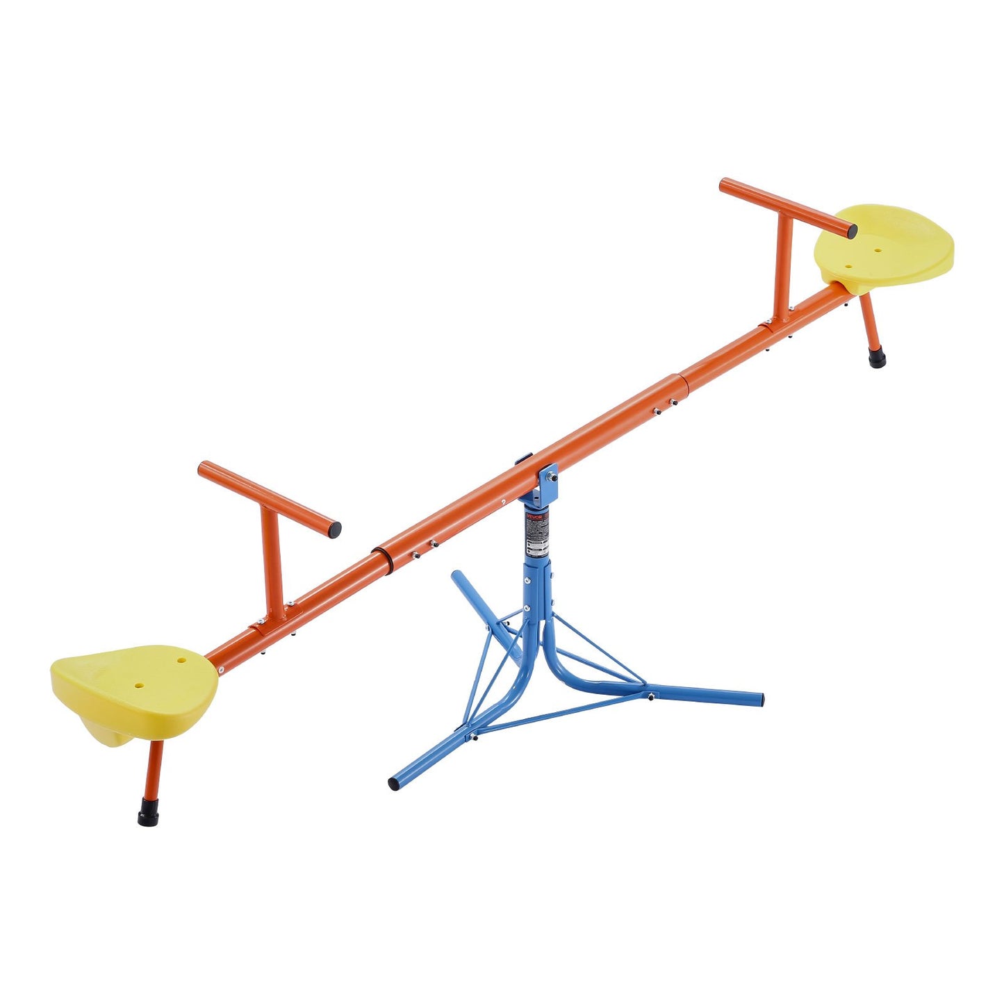 Kids Seesaw, 45.4 kg Load Capacity per Seat, Sit and Spin Teeter Totter with 3-prong Support Legs, Kids Outdoor Playground Equipment, Swiveling 360 Degrees Rotating for Children Aged 3+