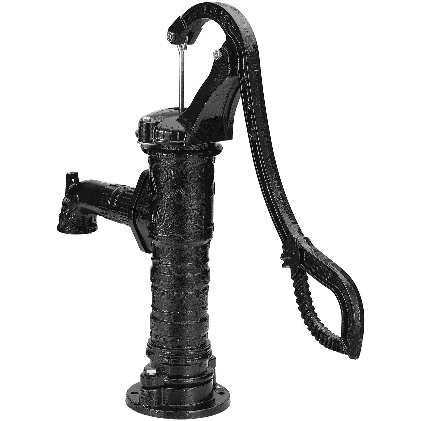 Antike Handpumpe für Brunnen, 6,7 m maximale Förderhöhe, gusseiserne Handpumpe mit ergonomischem Griff, NPT 31,8 mm (1-1/4")-Gewinde, einfache Installation, traditionell für Garten, Hof, Teich, Bauernhof, schwarz