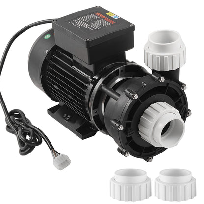 2 Speed SPA Pump, 56-Frame, Dual-Speed Hot Tub SPA Pump, 1600W / 39 m³/h / 15 m High Speed or 400W / 19 m³/h / 3.9 m Low Speed, 2" Port 90° Rotational Interface for Hot Tub, TÜV Certification